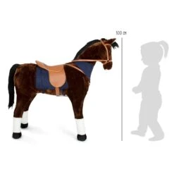 Horse XL With Sound - Brown 10 Horse XL With Sound - Brown -Little Dutch Store Smallfoot Horse XL with Sound Brown Pretend Professions Role Playing 3