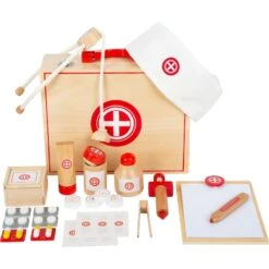 Doctor's Kit Natural Wood 8 Doctor's Kit Natural Wood -Little Dutch Store Smallfoot Natural Wooden Doctors Kit 2