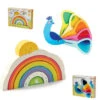 Peacock Colours & Rainbow Stacker Bundle -Little Dutch Store Tender Leaf Toys Peacock Colours Rainbow Stacker Bundle Baby Activity Toys