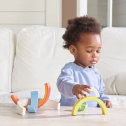 Peacock Colours & Rainbow Stacker Bundle -Little Dutch Store Tender Leaf Toys Peacock Colours Rainbow Stacker Bundle Baby Activity Toys 2