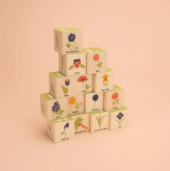 Uncle Goose Wooden Blocks - Flowers Blocks 4 Uncle Goose Wooden Blocks - Flowers Blocks - Image 2