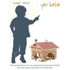 Farm Yard Building Blocks In Box - Set Of 6 -Little Dutch Store VisualSizeGuide 7