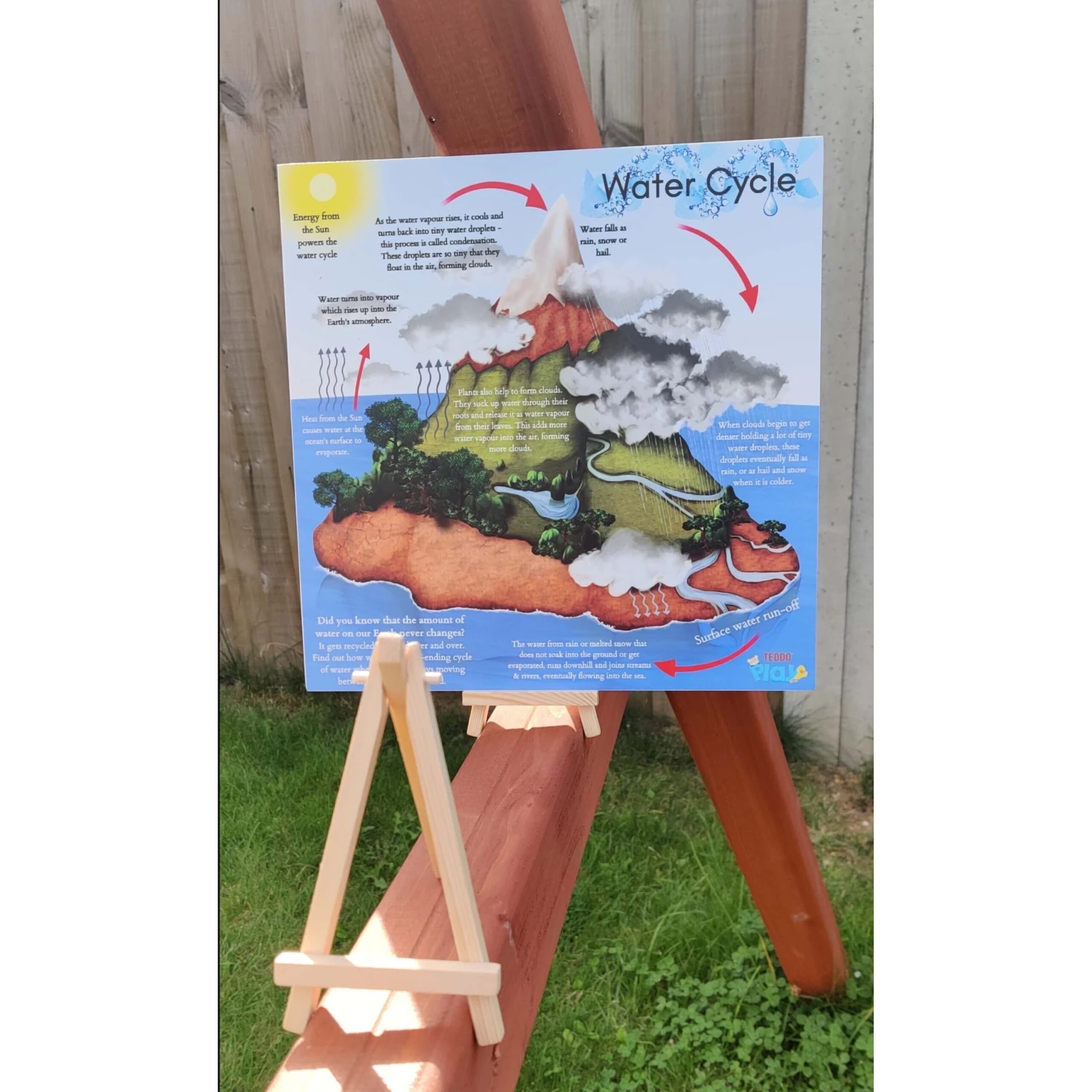 Water Cycle & Carbon Cycle Portable Educational Poster Boards (Large: 30x30cm) Free Wooden Tripod Display Stand 5 Water Cycle & Carbon Cycle Portable Educational Poster Boards (Large: 30x30cm) Free Wooden Tripod Display Stand - Image 3