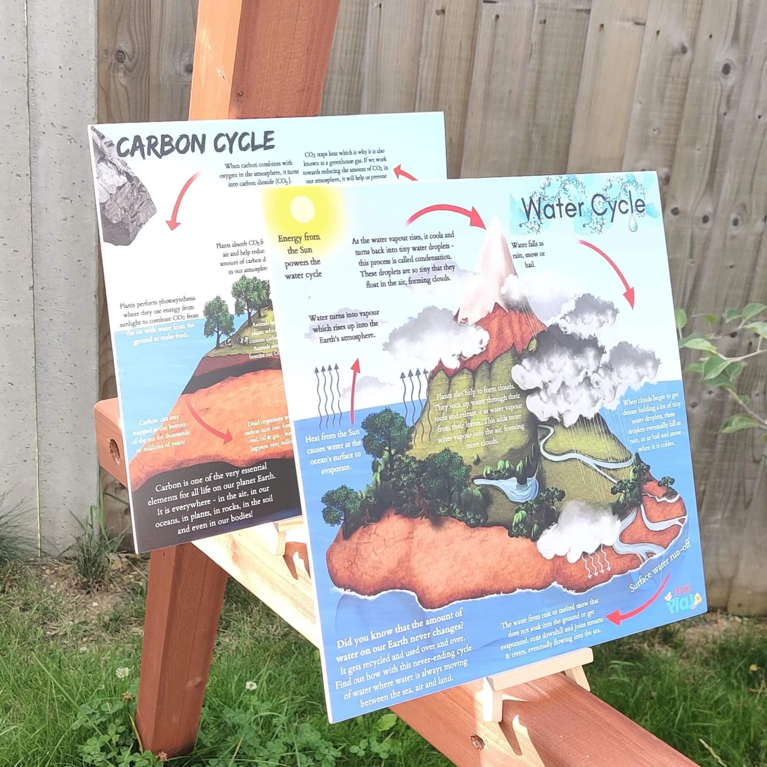 Water Cycle & Carbon Cycle Portable Educational Poster Boards (Large: 30x30cm) Free Wooden Tripod Display Stand 3 Water Cycle & Carbon Cycle Portable Educational Poster Boards (Large: 30x30cm) Free Wooden Tripod Display Stand