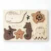 Wooden Tray Puzzle - Ocean Animals -Little Dutch Store Wee Gallery Wooden Tray Puzzle Ocean Animals Wooden Puzzle