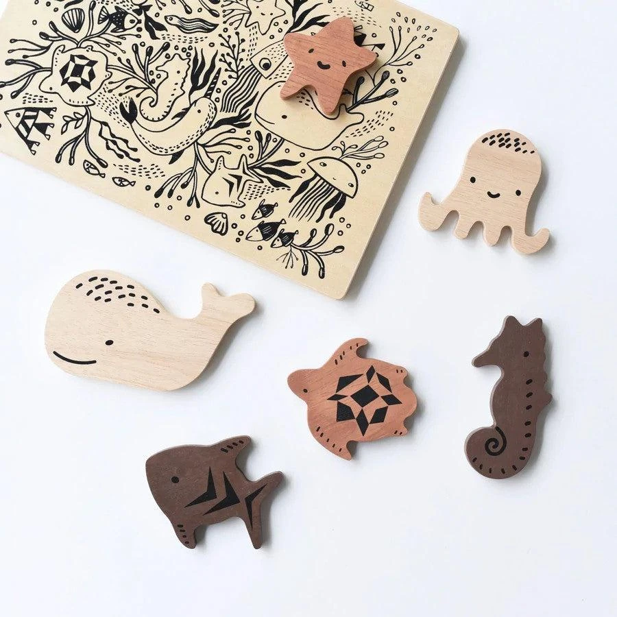 Wooden Tray Puzzle - Ocean Animals 5 Wooden Tray Puzzle - Ocean Animals - Image 3