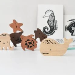 Wooden Tray Puzzle - Ocean Animals 11 Wooden Tray Puzzle - Ocean Animals -Little Dutch Store Wee Gallery Wooden Tray Puzzle Ocean Animals Wooden Puzzle 5