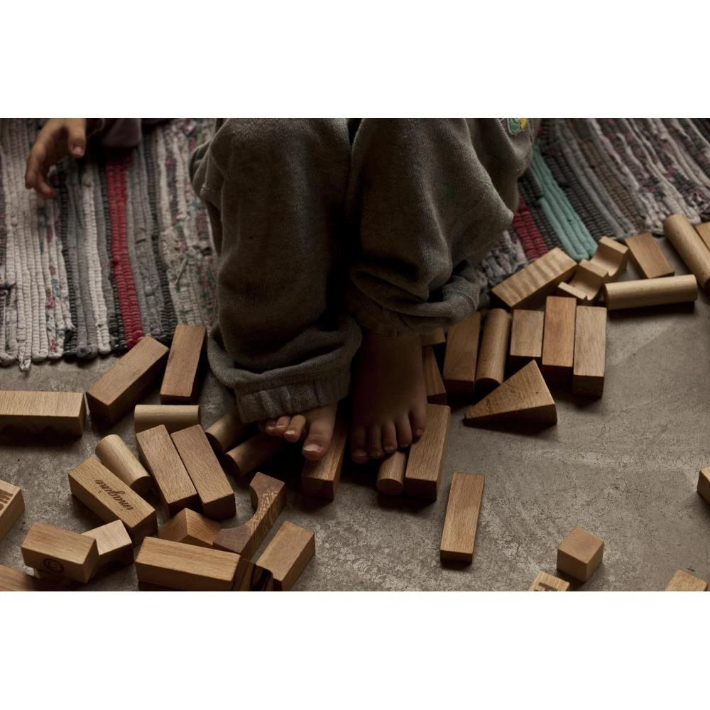 Wooden Blocks In Tray - 30 Pcs Natural 7 Wooden Blocks In Tray - 30 Pcs Natural - Image 5