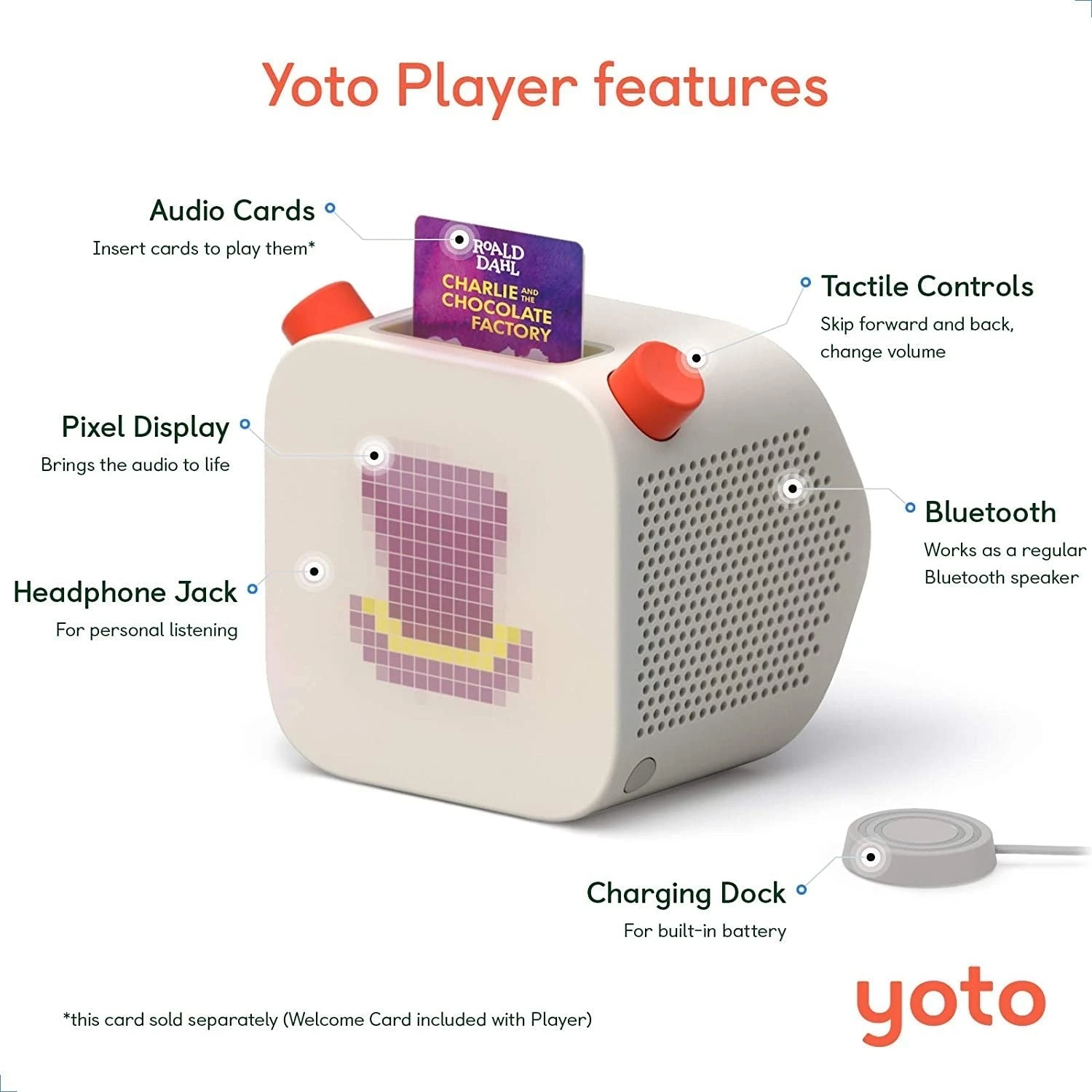 Yoto Player - Kids Audio Player - Children’s Speaker Plays Audio Cards Of Bestselling Audiobooks, Music, Educational Activities 11 Yoto Player - Kids Audio Player - Children’s Speaker Plays Audio Cards Of Bestselling Audiobooks, Music, Educational Activities - Image 9