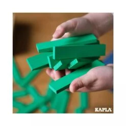 Kapla 40 Coloured Wooden Construction Blocks In A Square Box - Light Green -Little Dutch Store carres 40 6