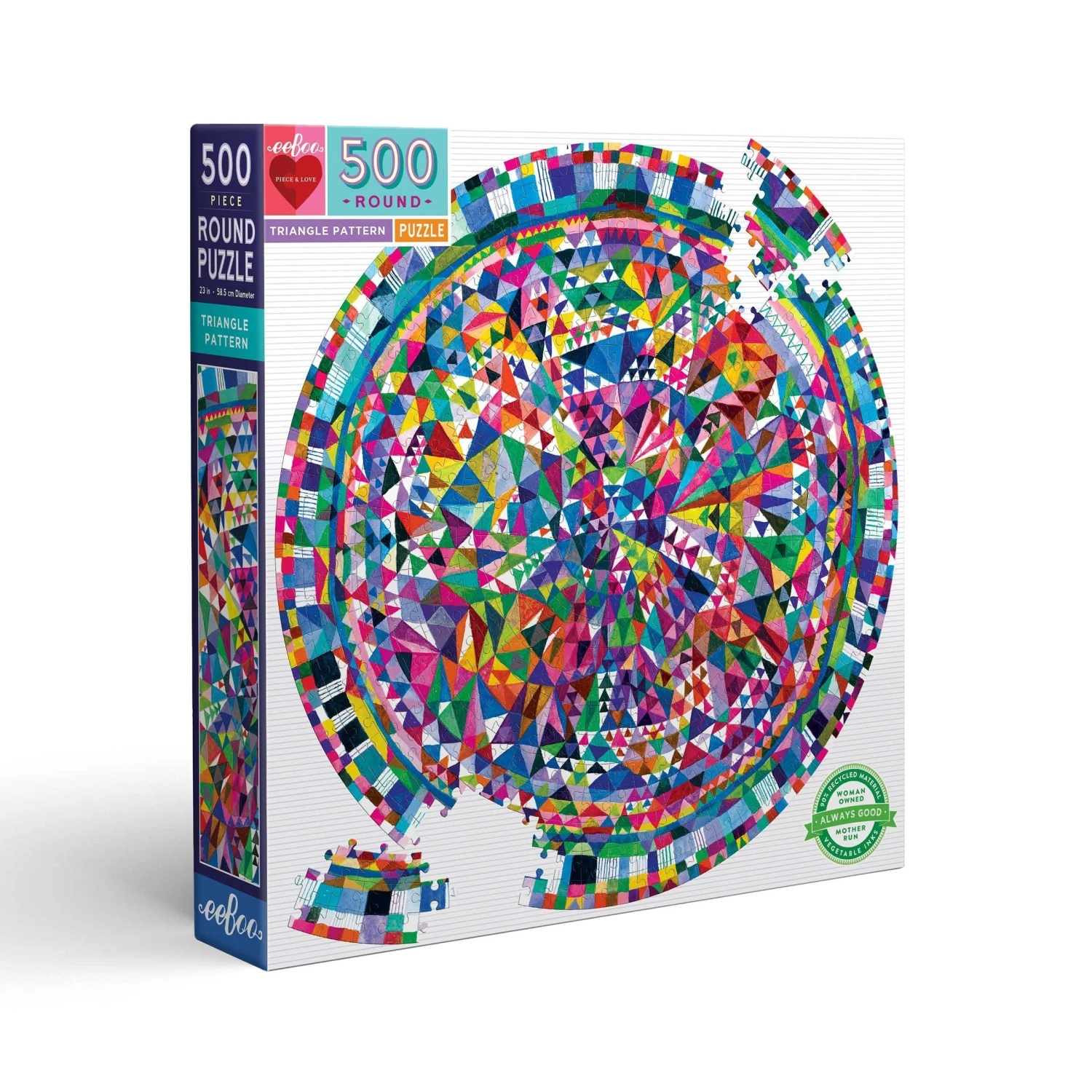 Eeboo 500 Piece Puzzle - Triangle Pattern 3 Eeboo 500 Piece Puzzle - Triangle Pattern