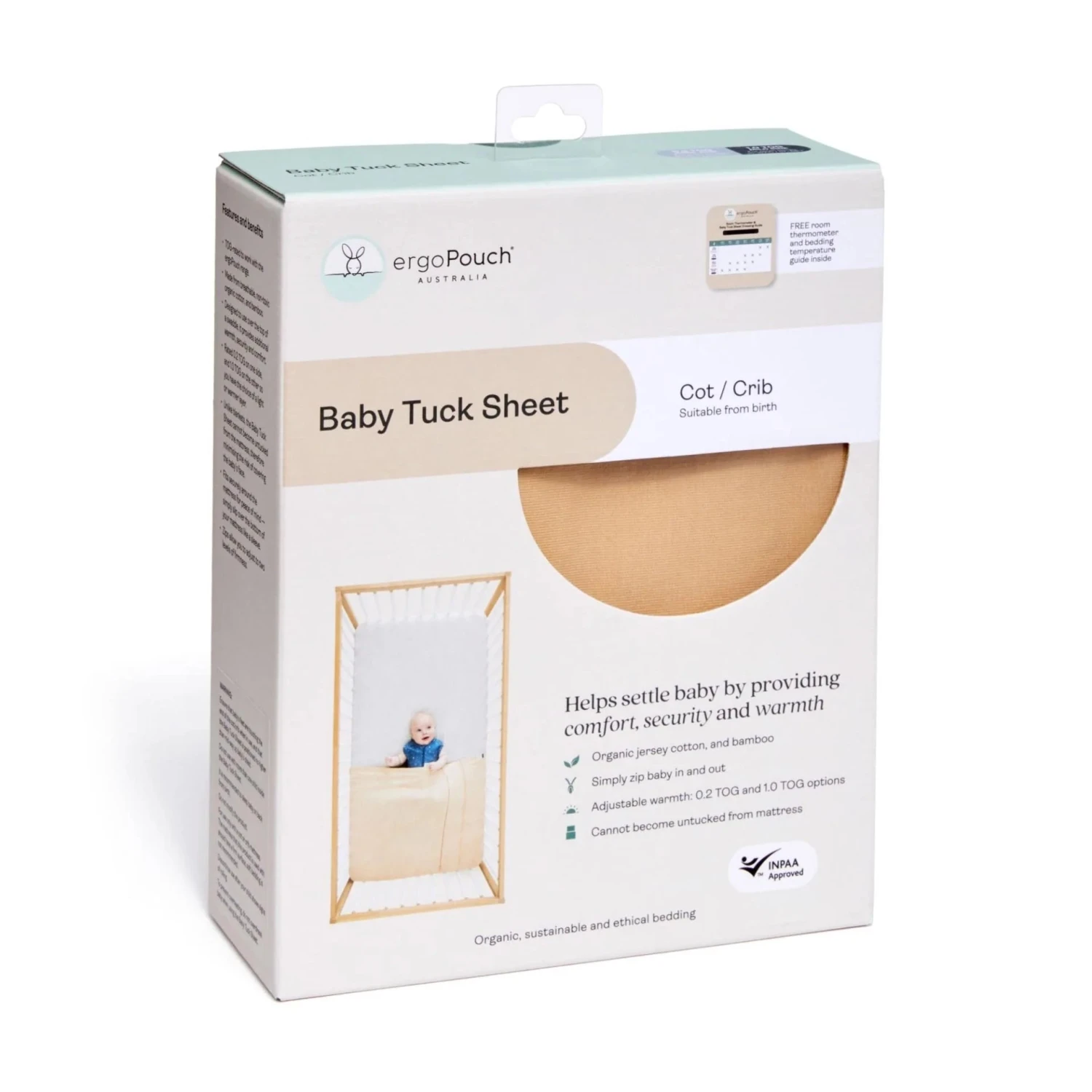 Ergopouch - Baby Tuck Sheet - Crib - Wheat 11 Ergopouch - Baby Tuck Sheet - Crib - Wheat - Image 9